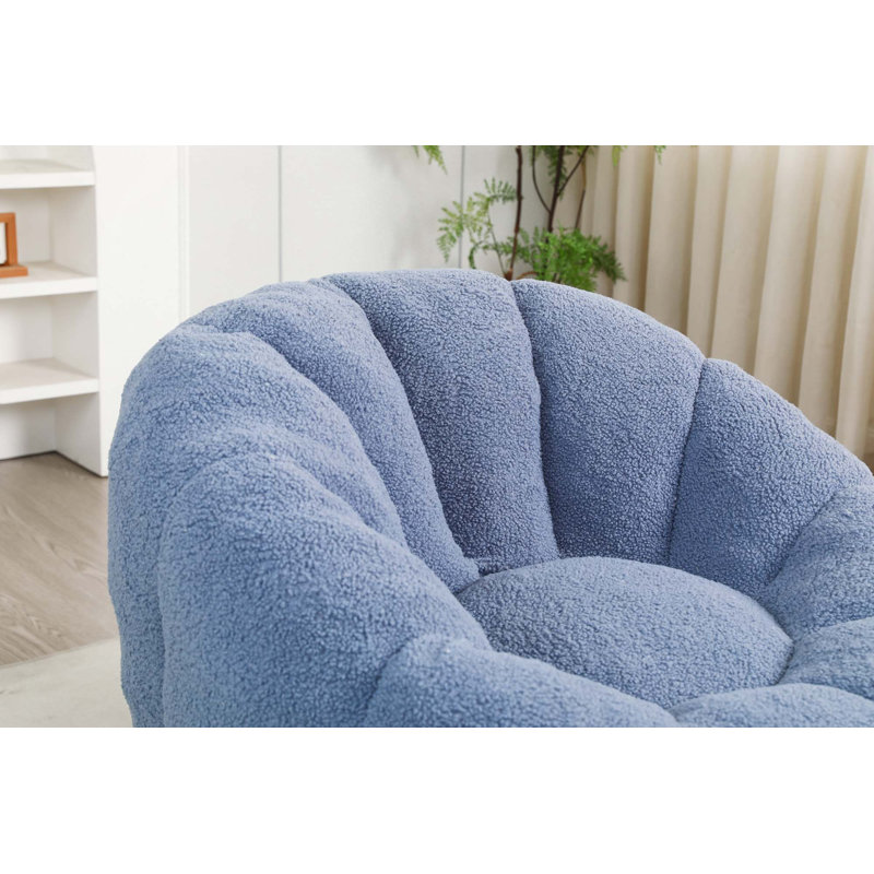 Fauteuil à billes Comfy, Bleu clair (avec repose-pieds)