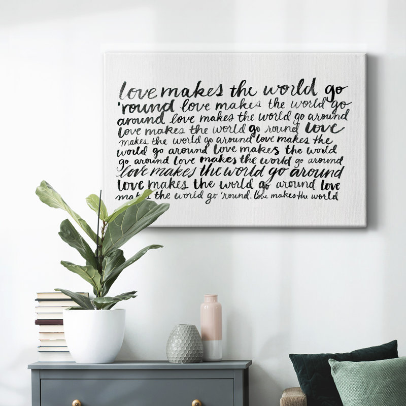 Écriture avec amour II - Toile tendue avec châssis, H 12 po x l 18 po