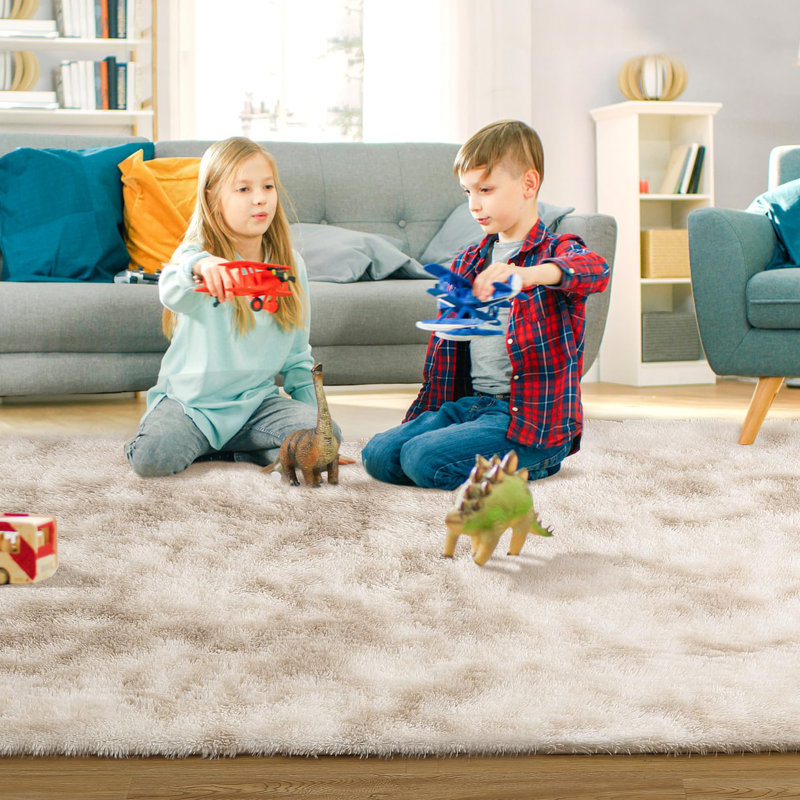 Fluffy Rugs For Bedroom Tie-Dyed Soft Shag Rug Cozy Plush Furry Area Rugs, Rectangle 5' x 8'