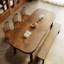 Table de salle à manger rectangulaire en bois massif brun-133458900