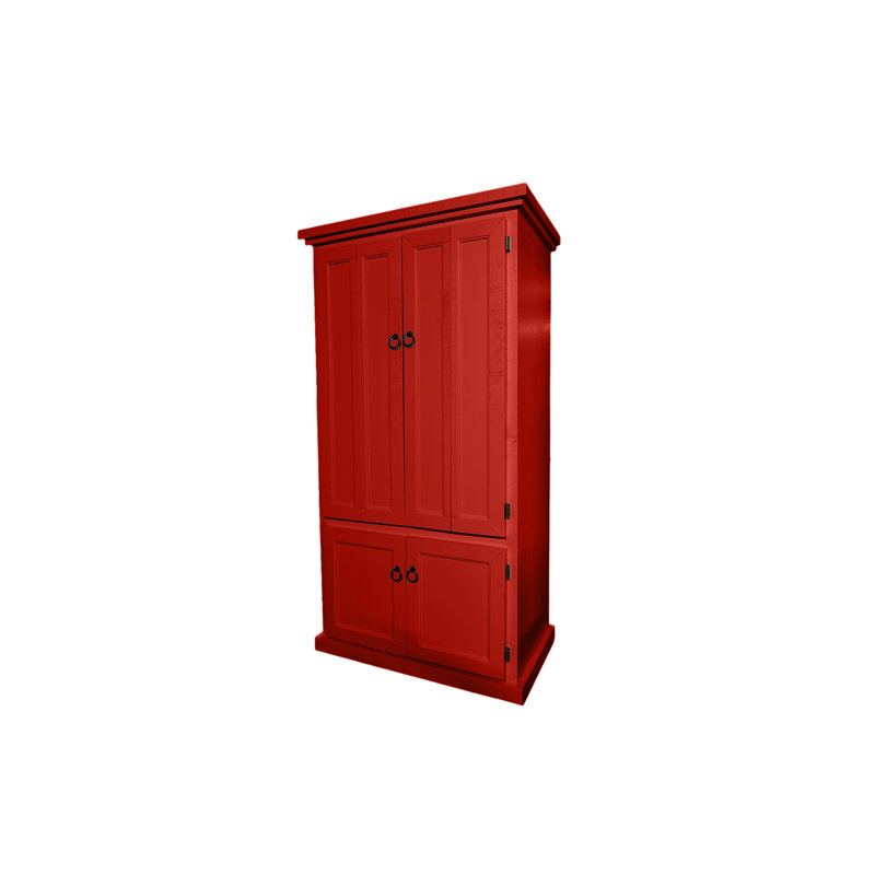 Konstantinas 38.5" W Rectangle Armoire Desk and Cabinet, Persimmon Red