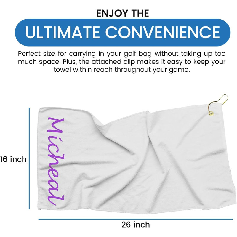 Cotton Embroidered Golf Towels Kitchen Towel, Silver Gray, Yes