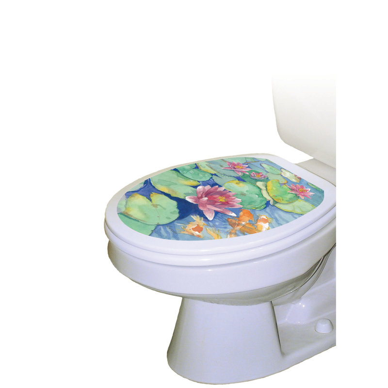 Adhésif décoratif pour siège de toilette Botanical Lily, Allongé
