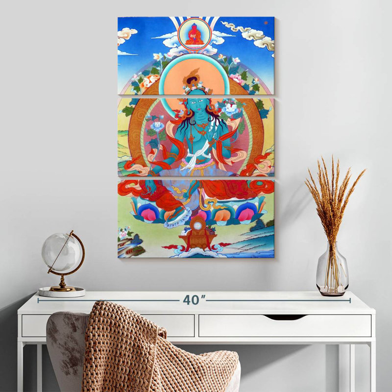 Adella Thangka tibétain, H 32 po x l 20 po