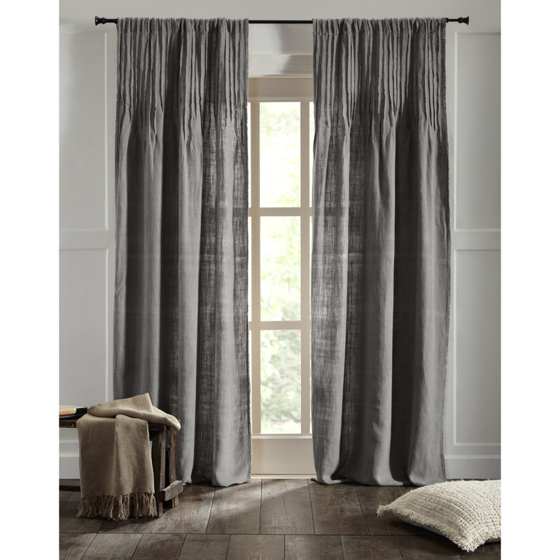 Rideau simple semi-transparent en lin Raphael, L 30 po x L 84 po