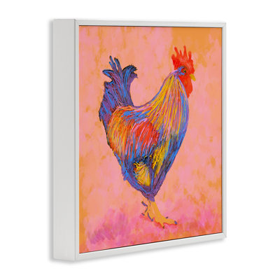 Giclée de coq chaud et vibrant, design par Dina Riddle