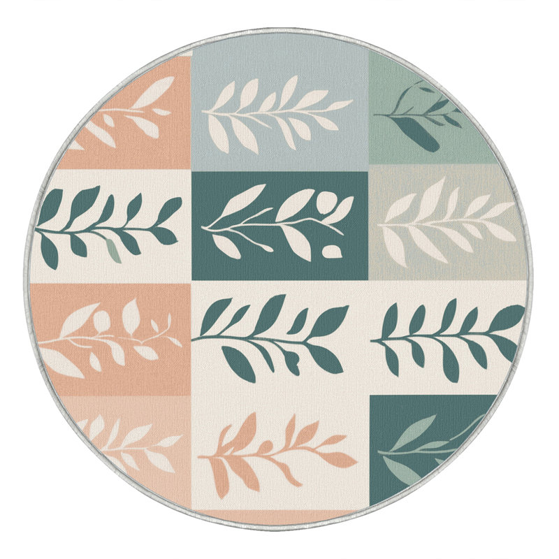 Verdant Canvas Rug, Round 3'