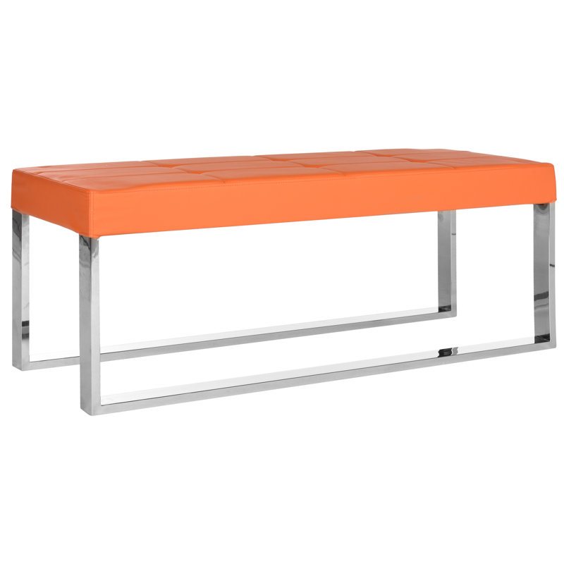 Banc en similicuir Owsley, Orange