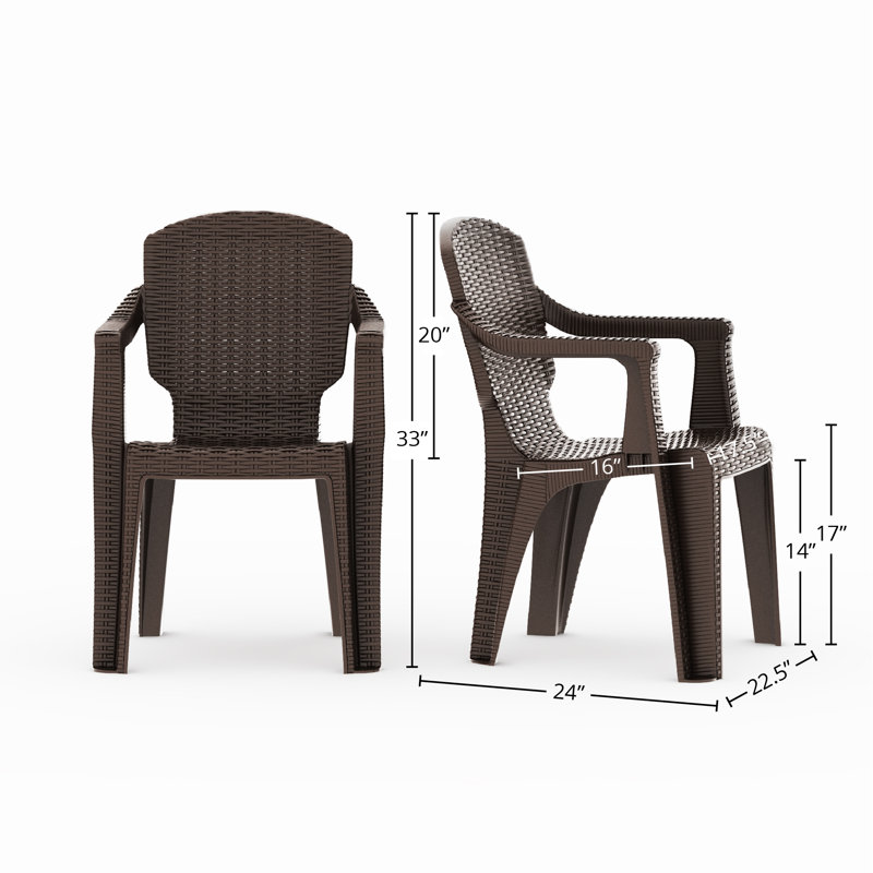 Calista Outdoor Patio Chair Set, Brown