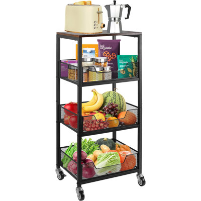 Kitchen 4-Tier Storage Cart on Wheels