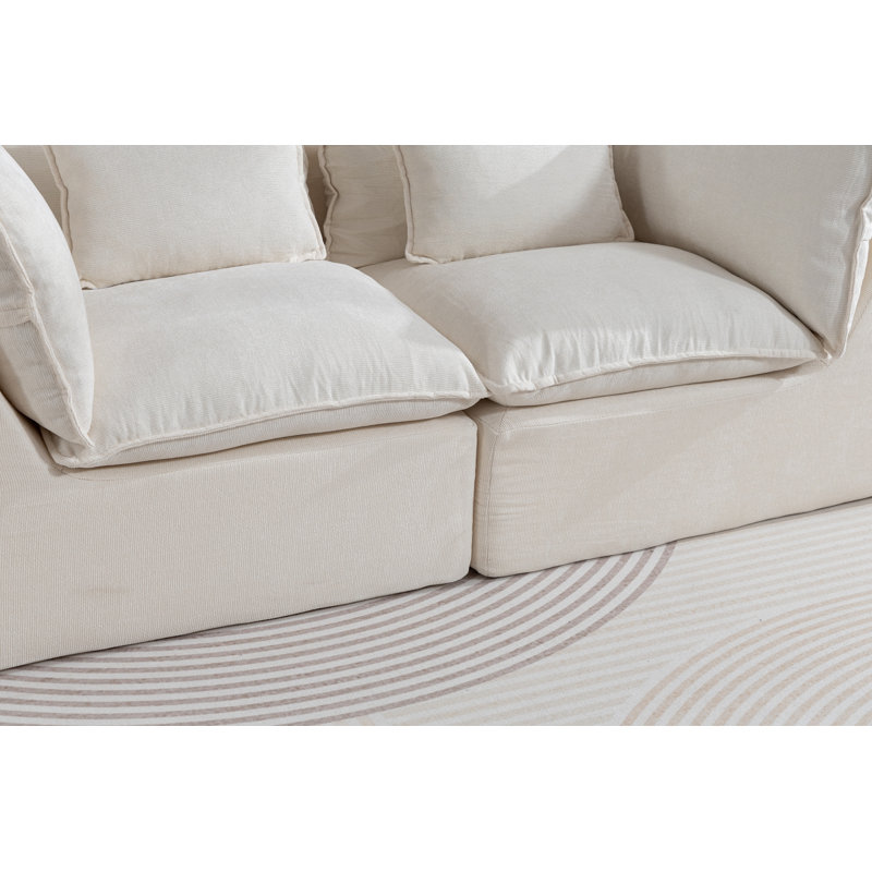 Canapé modulaire surdimensionné 74,8 po, Blanc ancien