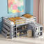 Kids MultiFunctional Loft Bed with Pulling -Out Desk and Safety Guardrail-1050748396