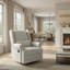 Fauteuil oscillant inclinable pivotant extra large 34,25 po blanc cassé avec repose-pieds