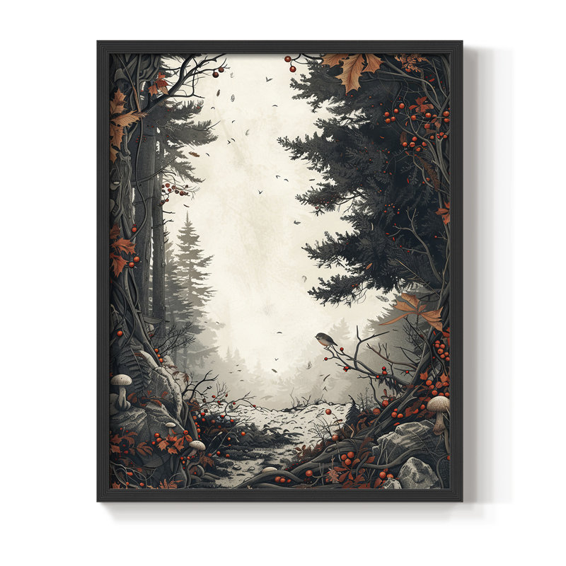 «Christmas Holiday Art DCXVII», reproduction d'art encadrée - bois massif, H 11 po x l 9 po, Noir, noir, noir, noir