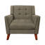 Fauteuil de style Mid-Century moderne avec surpiqûres gaufrées, fauteuil de construction confortable pour la chambre à coucher, revêtement en tissu, panneaux latéraux
