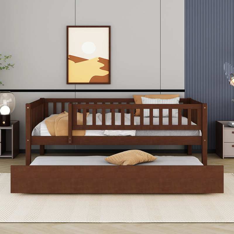Lit de jour simple avec couchette Buchheit par Red Barrel Studio®, Noyer