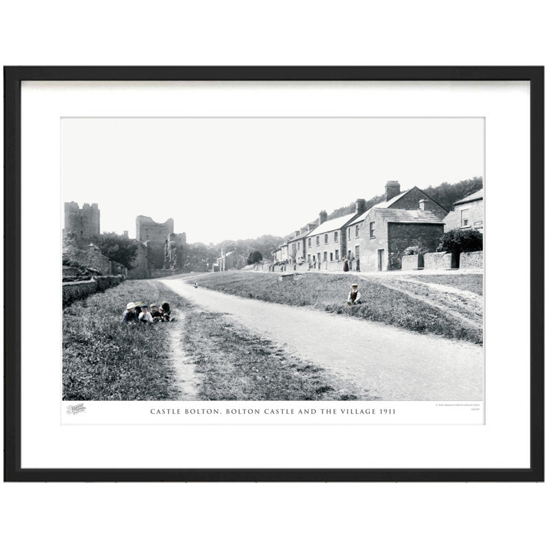 Castle Bolton, Bolton Castle And The Village 1911 - Single Picture Frame Print, 60cm H x 80cm W x 2.3cm D