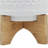 5" TRIBAL PLANTER W/ WOOD STAND, WHITE