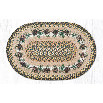  Forest Needles & Cones Oval Patch 30" H Quilting & DIY Use
