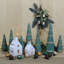 Arbres de Noël verts, céramique - ensemble / 3 cm: 2,25 x 6, moyen: 2,5 x 8, grand: 3 x 10