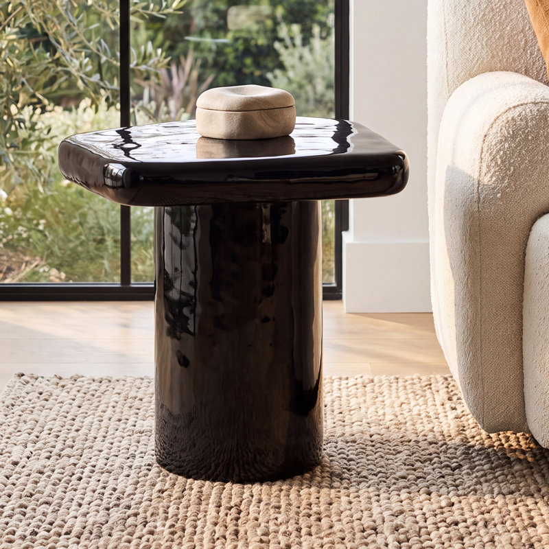 Clarendon Concrete Accent Table, Black