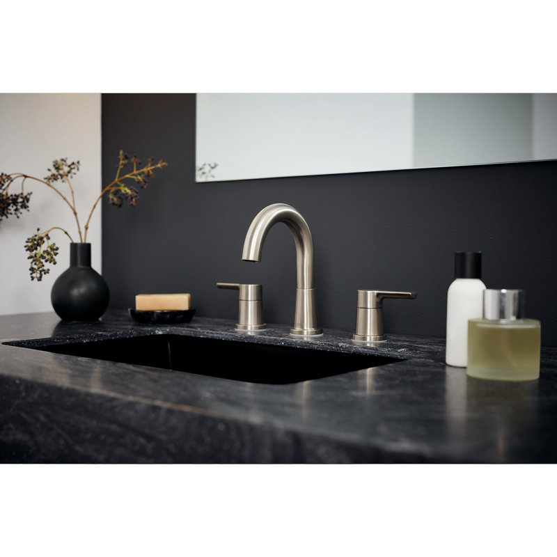 2-handle Bathroom Faucet with Drain Assembly, Brushed Nickel