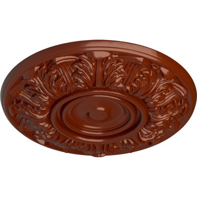 Endurathane Whitman Ceiling Medallion, 13"OD x 1 3/8"P (For Canopies up to 3 3/4"), Hand-Painted Firebrick Finish