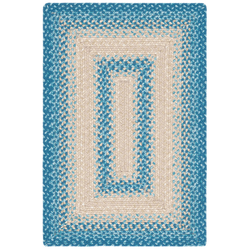 Clickett Hand Woven Performance Machine Washable Performance Striped Indoor/Outdoor Area Rug, Rectangle 4' x 6'