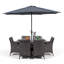 Karcher 6 - Person Wicker Patio Dining Set with Rectangular Table , Cushions Included