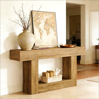 Meuble télé stable, console élégante, table d'appoint en bois