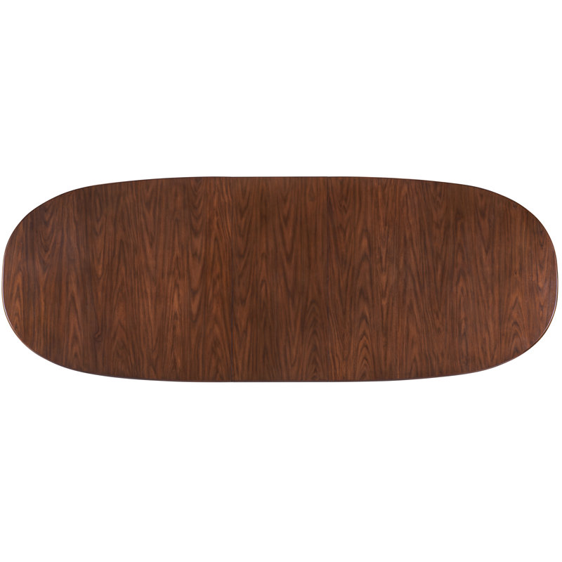 Carrier and Company Oval Walnut Extendable Double Pedestal Dining Table