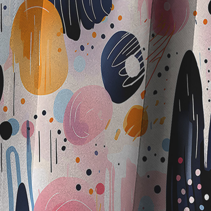 Rideau occultant en velours bleu et rose Mid-Century, L 52 po x L 108 po