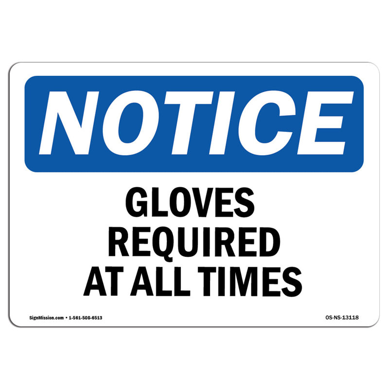 Gants requis en tout temps