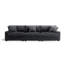 Canapé modulaire rembourré 3 pièces en flanelle de fourrure de lapin avec accoudoirs et coussins décoratifs 3 pièces-17369589