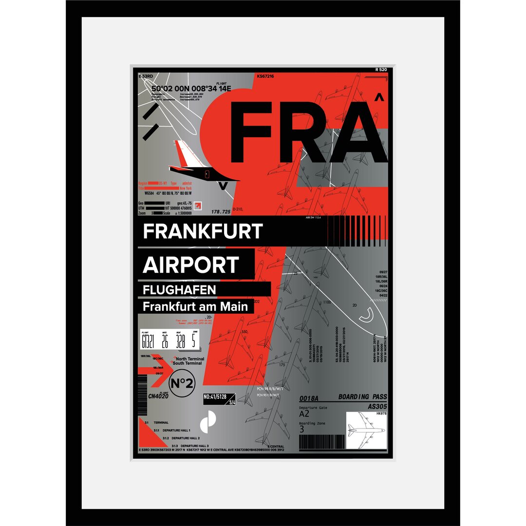 Gerahmtes Poster Flughafen Frankfurt