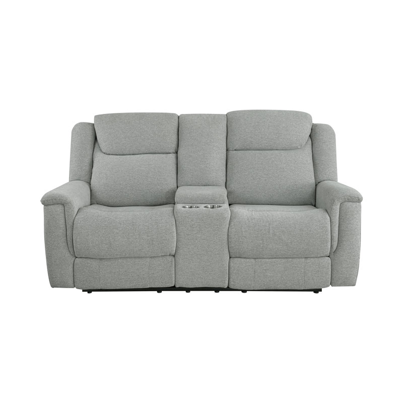 Causeuse double inclinable avec console, gris, Loveseat