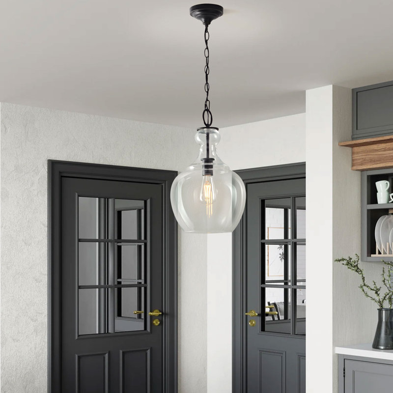 Lustre suspendu en verre clair Belinda