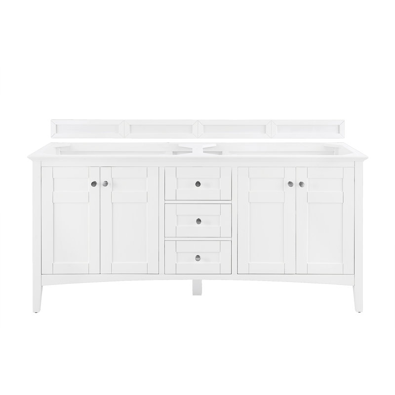 Palisades 72'' W Double Bathroom Vanity Base, Bright White