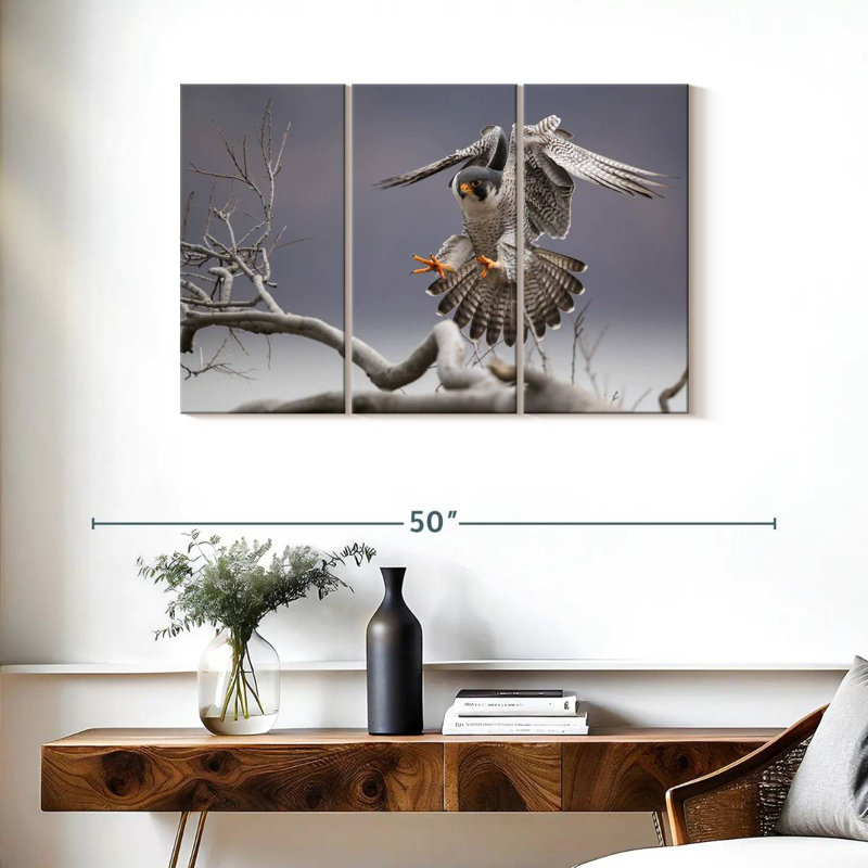 Brampt Peregrine Falcon, 24" H x 38" W