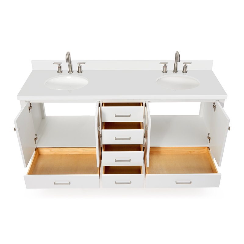 Ensemble de meuble-lavabo double 73 po Cambridge, Blanc
