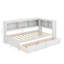 Lit de jour simple avec tiroirs, armoires et ports USB-328635746