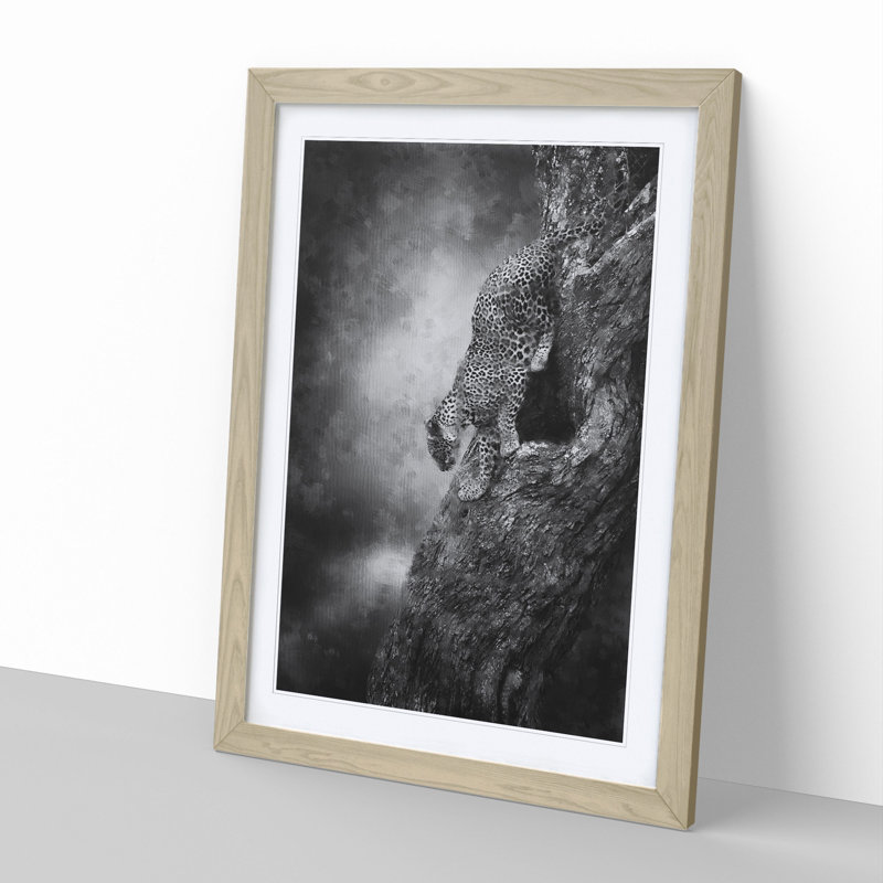 Leopard Vol.5 - Picture Frame Painting, 48cm H x 36cm W x 2cm D, Oak Framed
