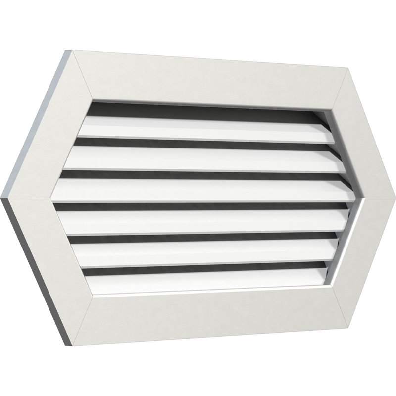 Évent à pignon horizontal en PVC avec cadre plat blanc, H 27 po x l 29 po x P 3 po