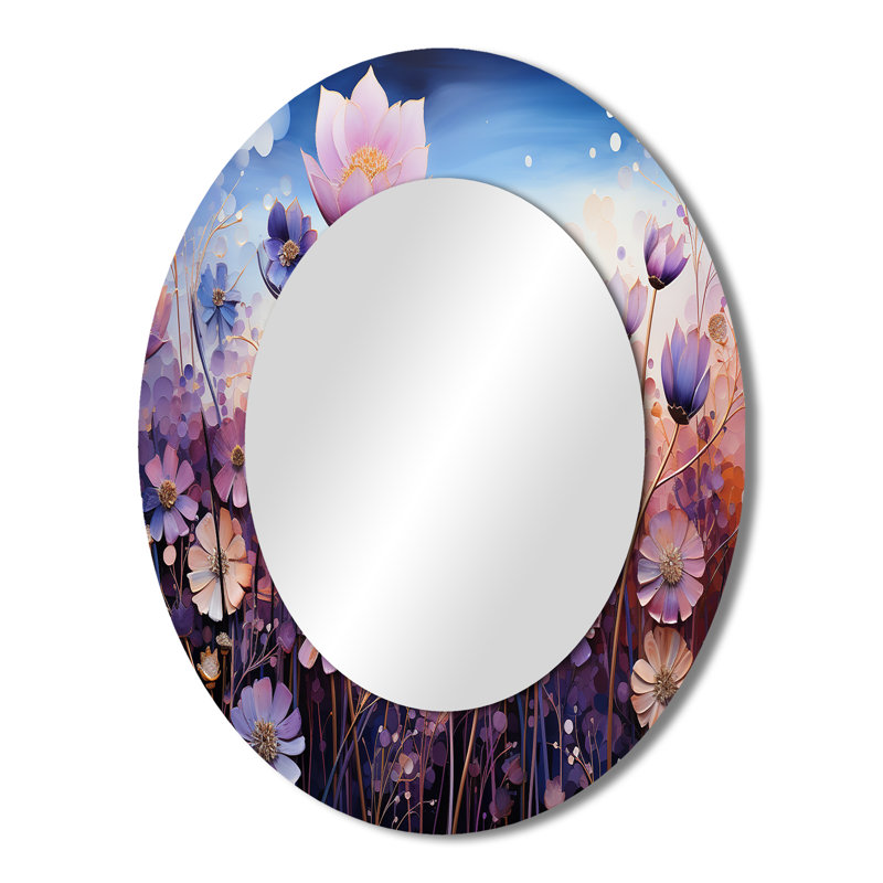 Miroir mural mauve moderne et violet, 43 po x 33 po