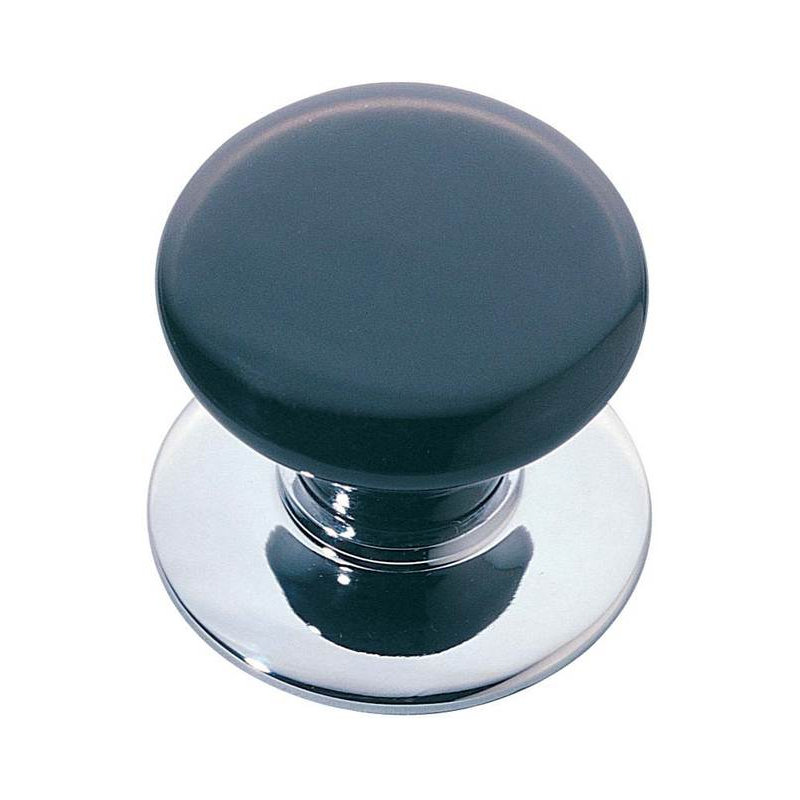 Mushroom Knob, Ice White/Polished Chrome, 1.75" H x 1.5" W x 1.75" D