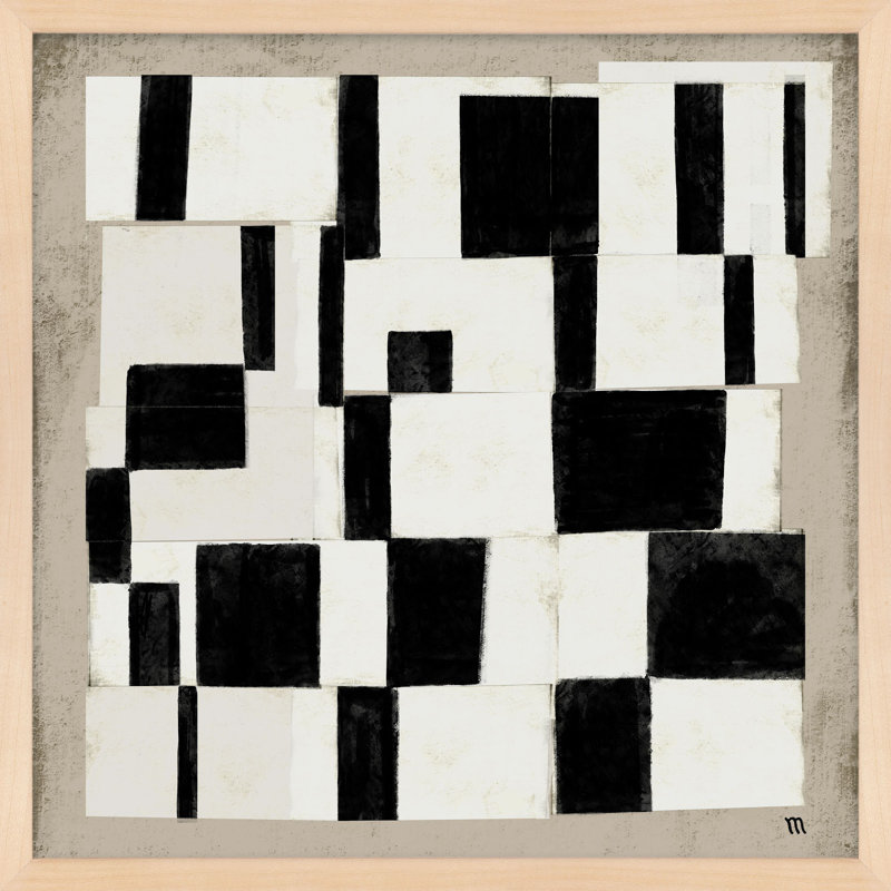 Tableau Quantic Game par Studio M - peinture encadrée, Cadre érable, H 36 po x l 36 po x P 1,25 po