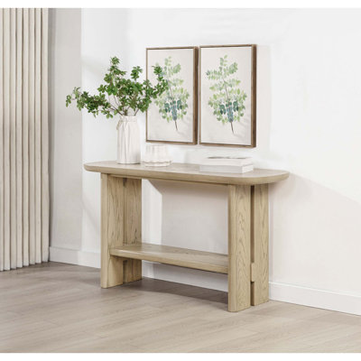 Coastal Modern Console Table with Sculptural Base