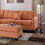 Canapé modulaire réversible moderne 3 pièces avec méridienne et pouf capitonné en tissu de lin-914842722