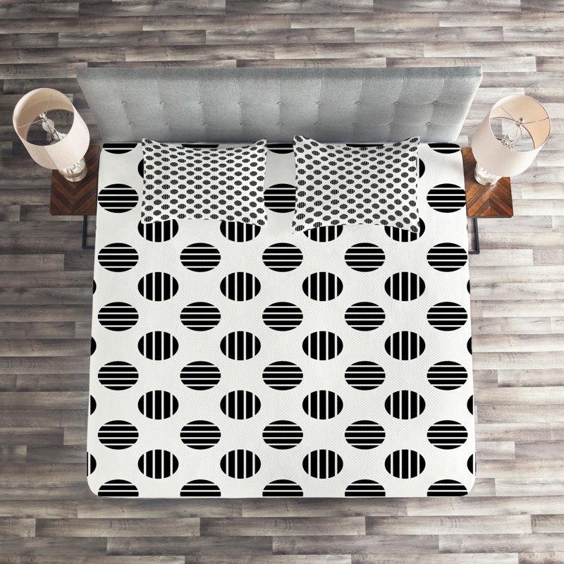 Modern & Contemporary Dots Coverlet, King Bedspread + 2 Shams
