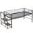 Twin Size Low Loft Bed With Stair For Kids,metal Loft Bed Frame With Storage Steps For Boys Girls-224862511